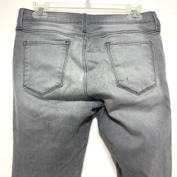 Just Black Jeans Light Grey Skinny Denim Mid High Rise Distressed size 31 - Picture 10 of 11